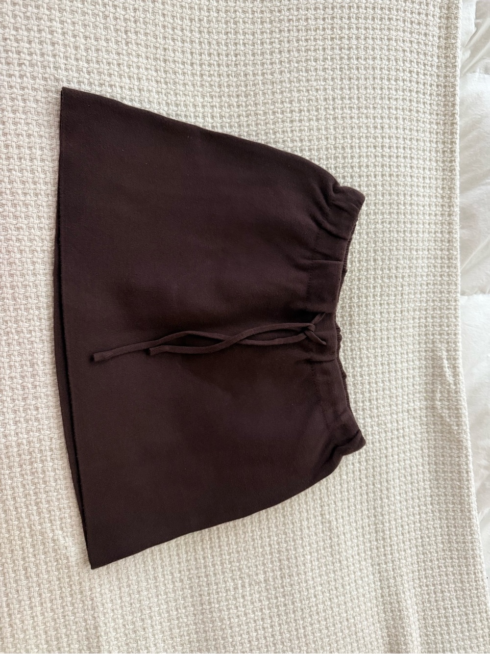 Zara Brown Drawstring Casual Mini Skirt